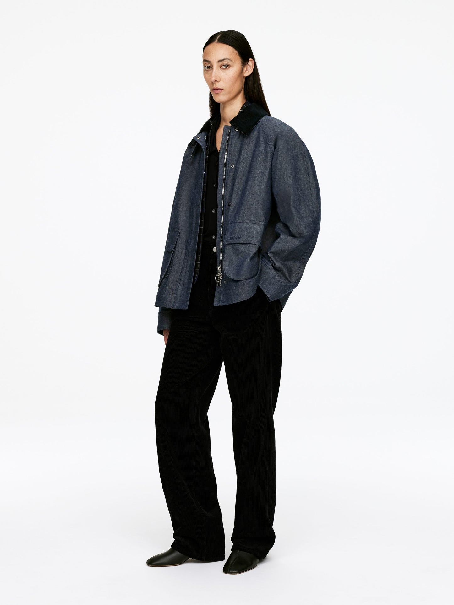 ARKET and Barbour Dry-Waxed Denim Jacket