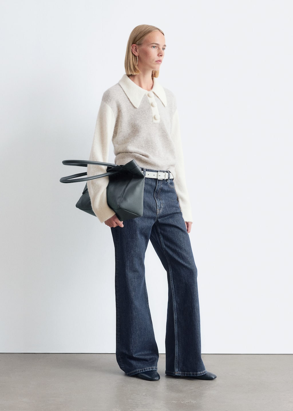 Alpaca-Blend Collared Jumper