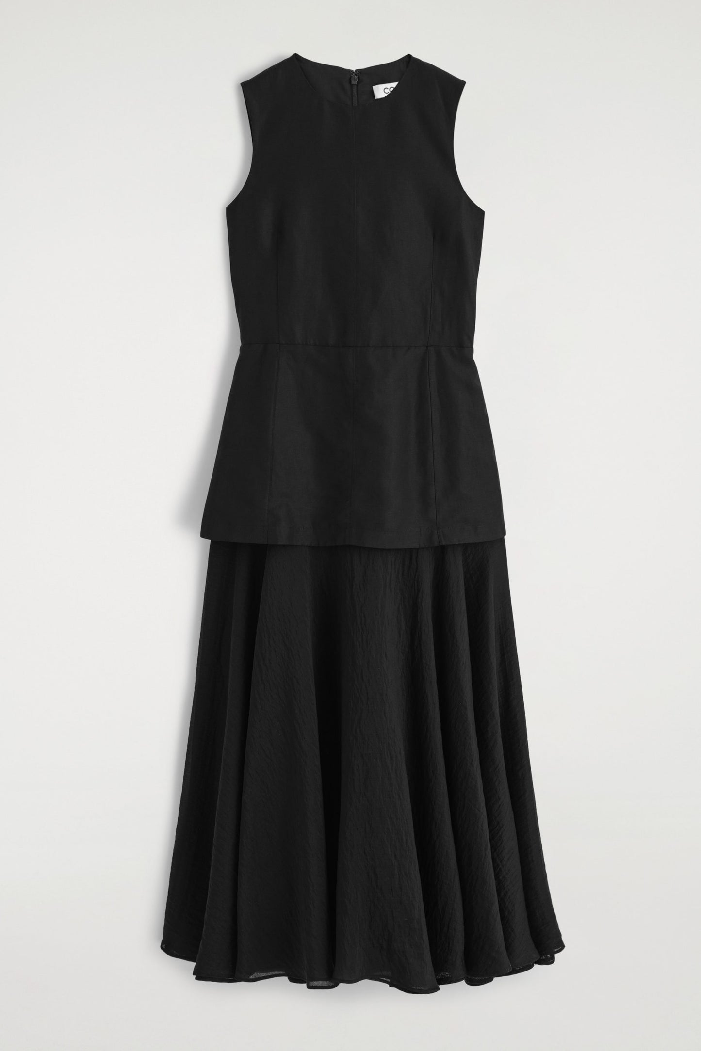 Layered Peplum Midi Dress