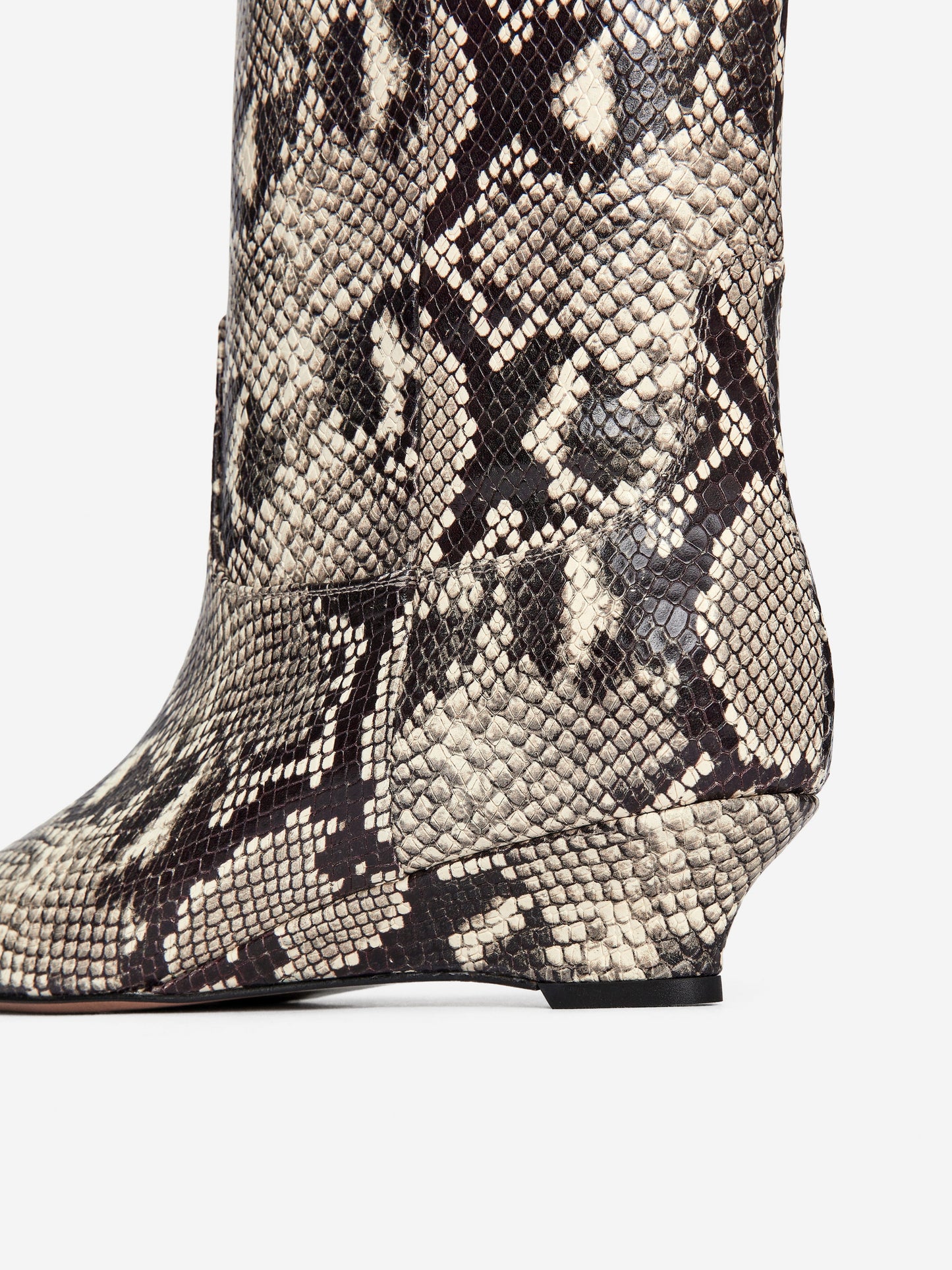Wedge-Heel Leather Boots