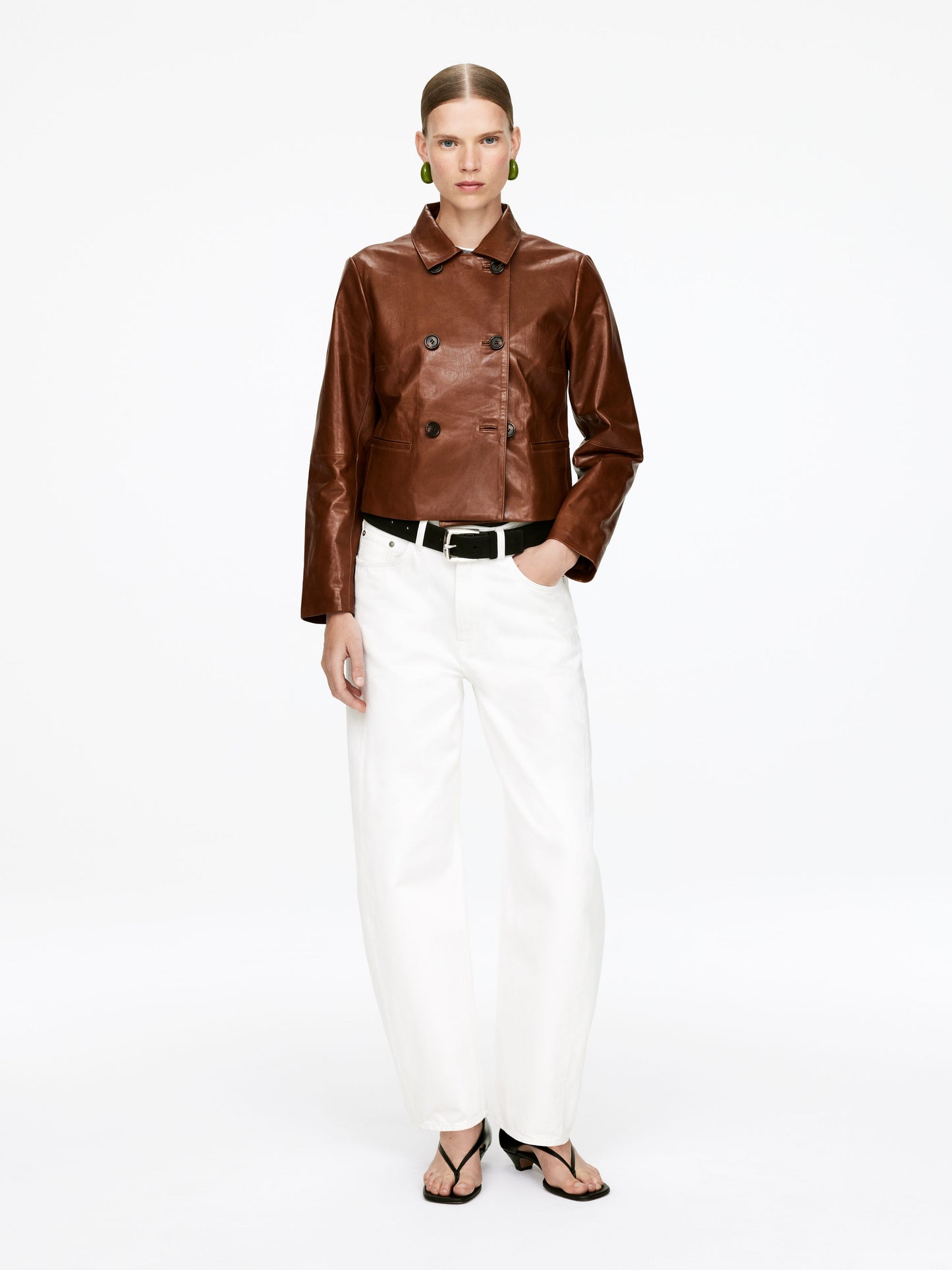 Double-Breasted Leather Jacket