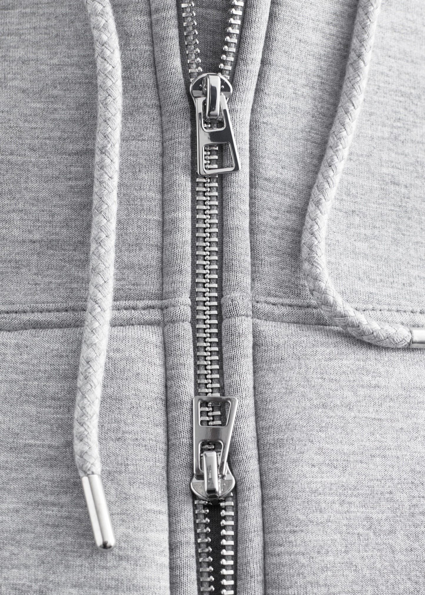 Cropped Scuba Zip-Up Hoodie