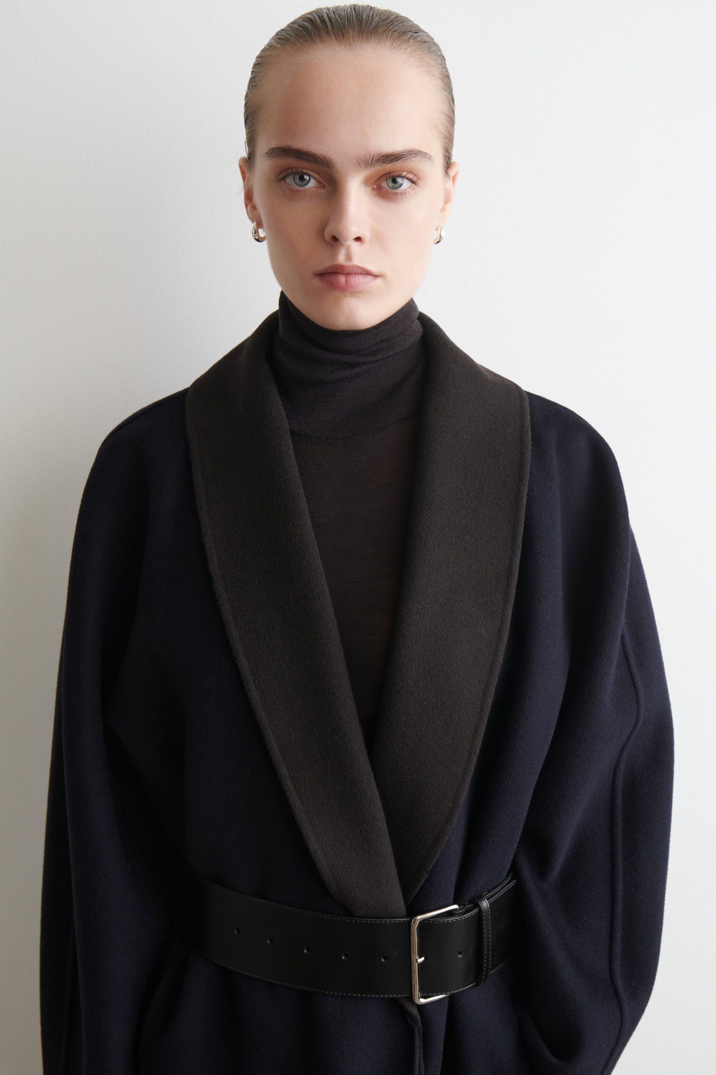 Double-Faced Wool Shawl-Collar Coat
