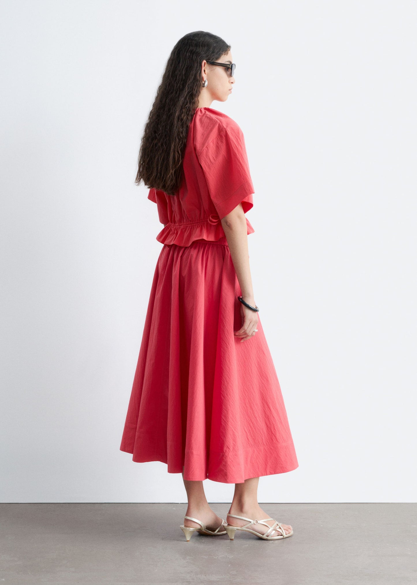 Gathered A-line Maxi Skirt