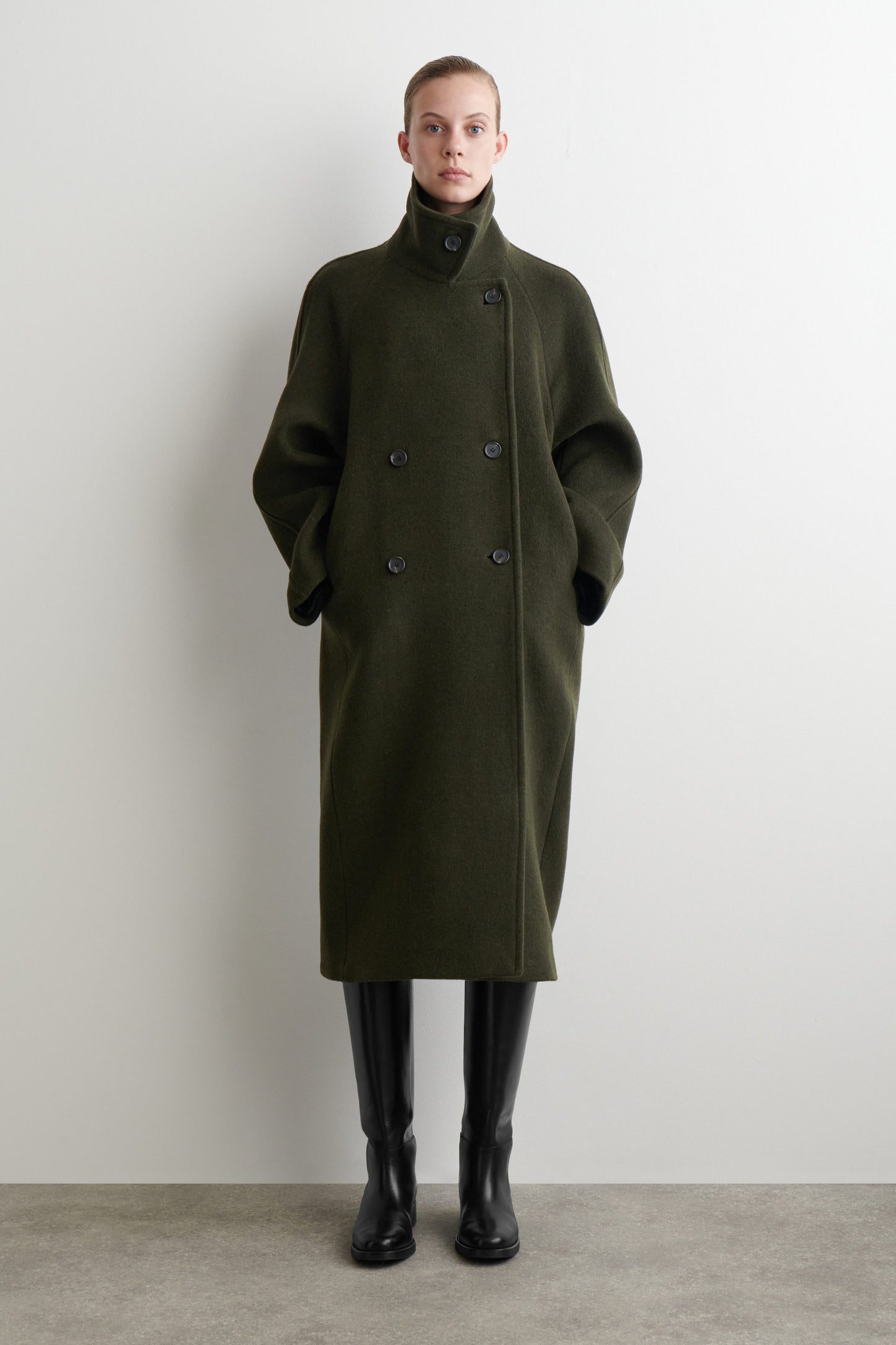Oversized Double-Breasted Wool Coat