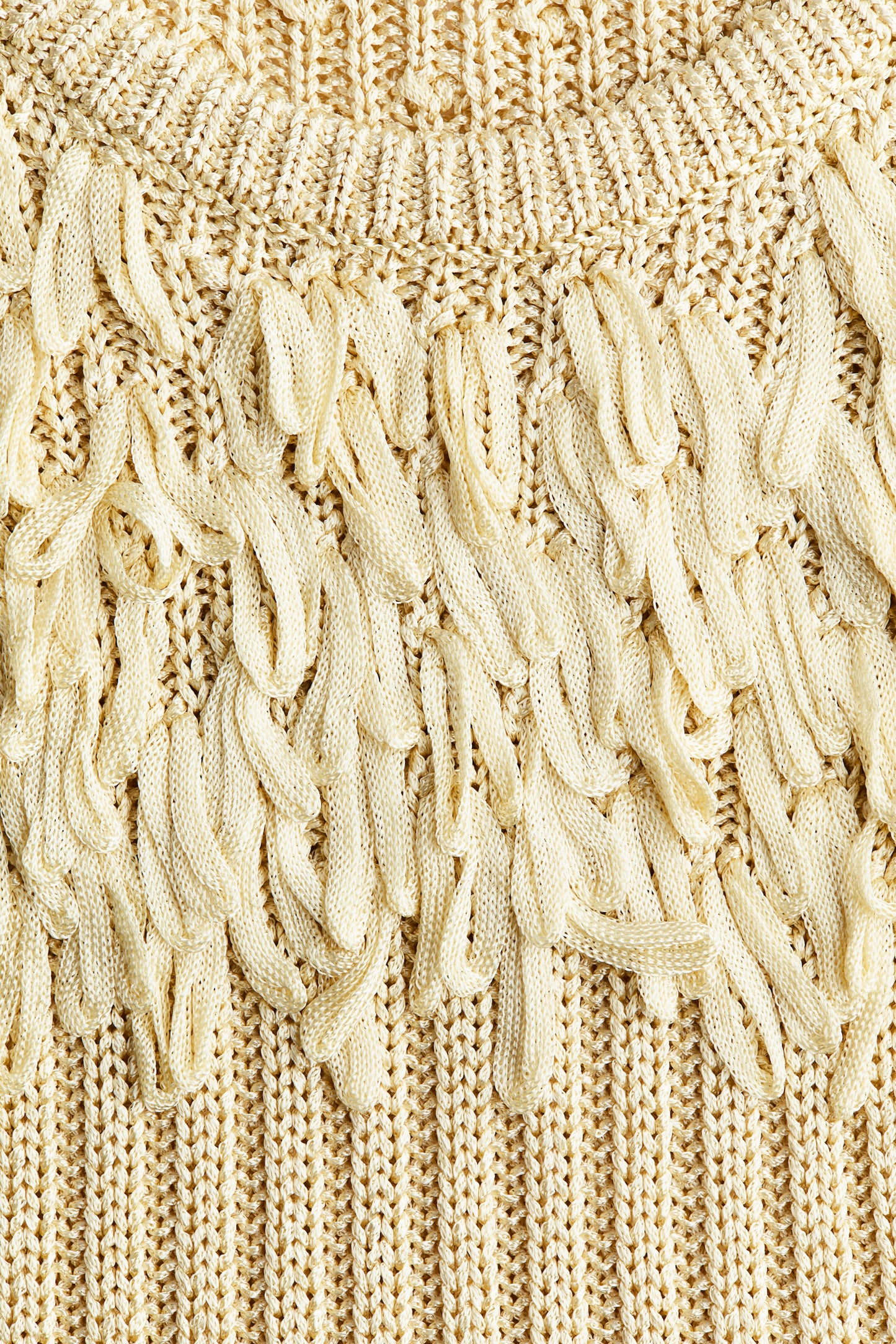 Fringe-detail rib-knit top