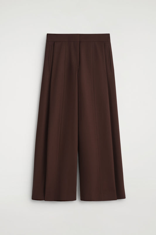 Relaxed Wool-Blend Wide-Leg Trousers