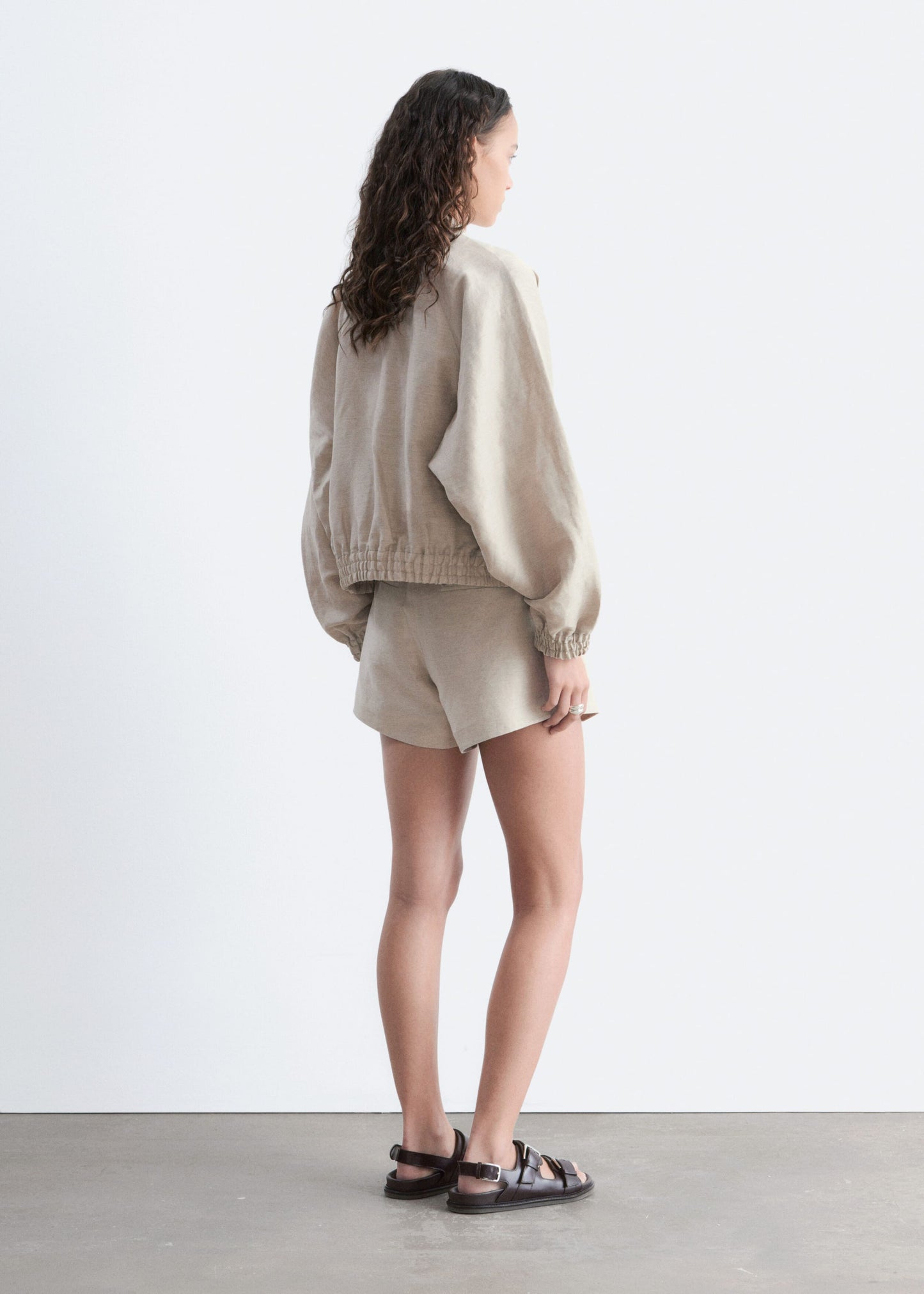 Pleated Linen-Blend Shorts