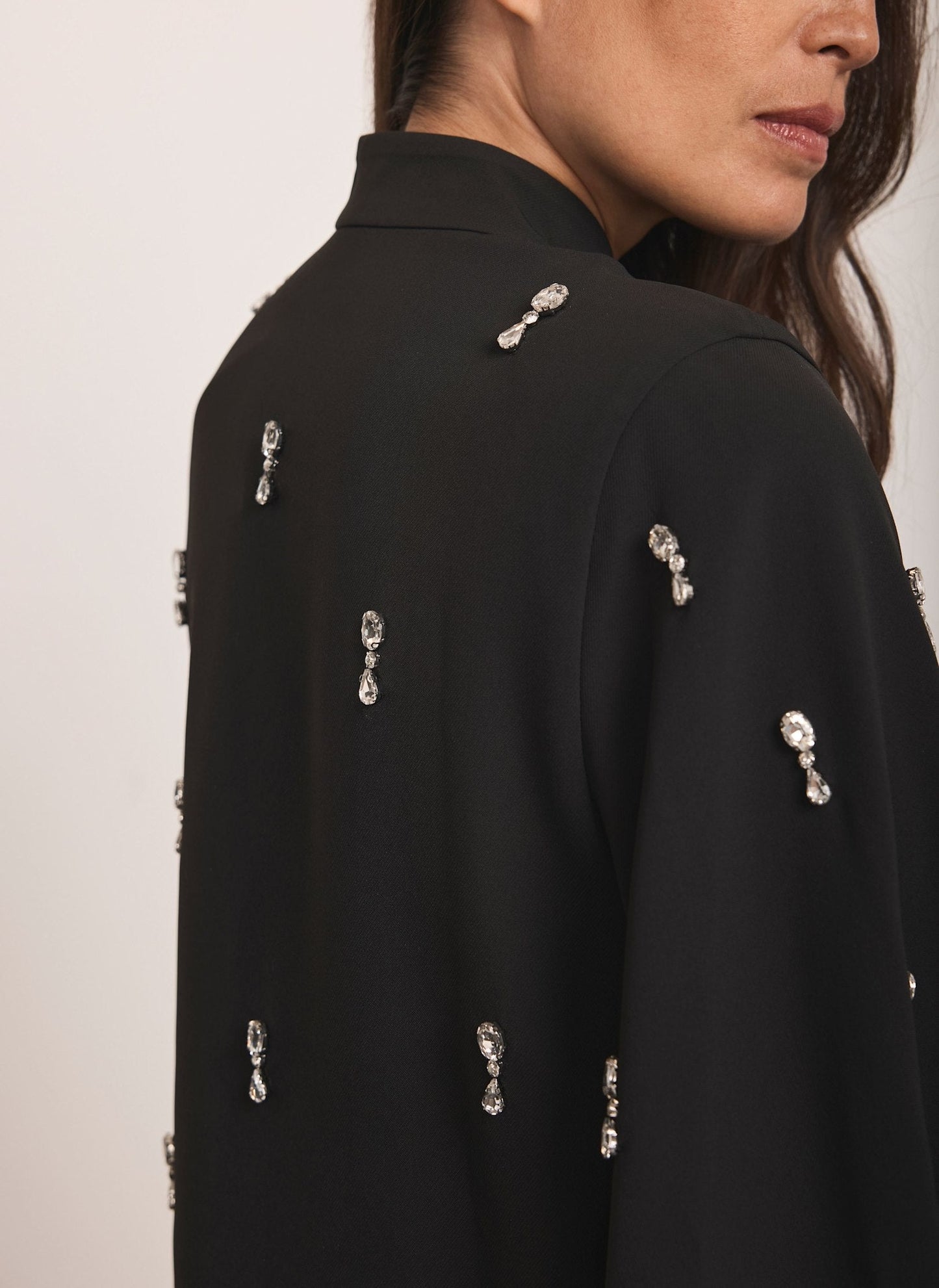 Black Embellished Cape Top