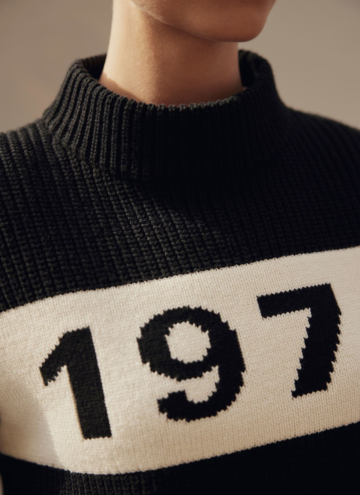 Black Cotton Blend Graphic Knit Jumper