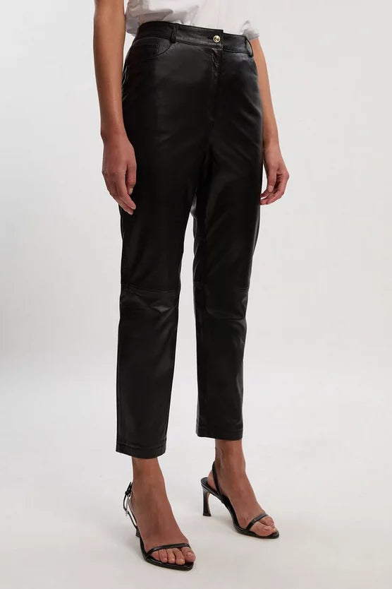 Leather Straight Leg Trouser
