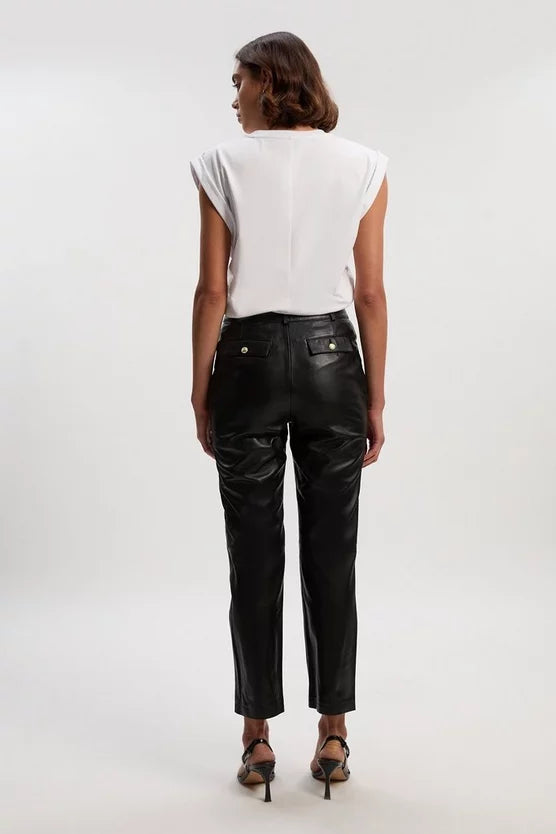 Leather Straight Leg Trouser