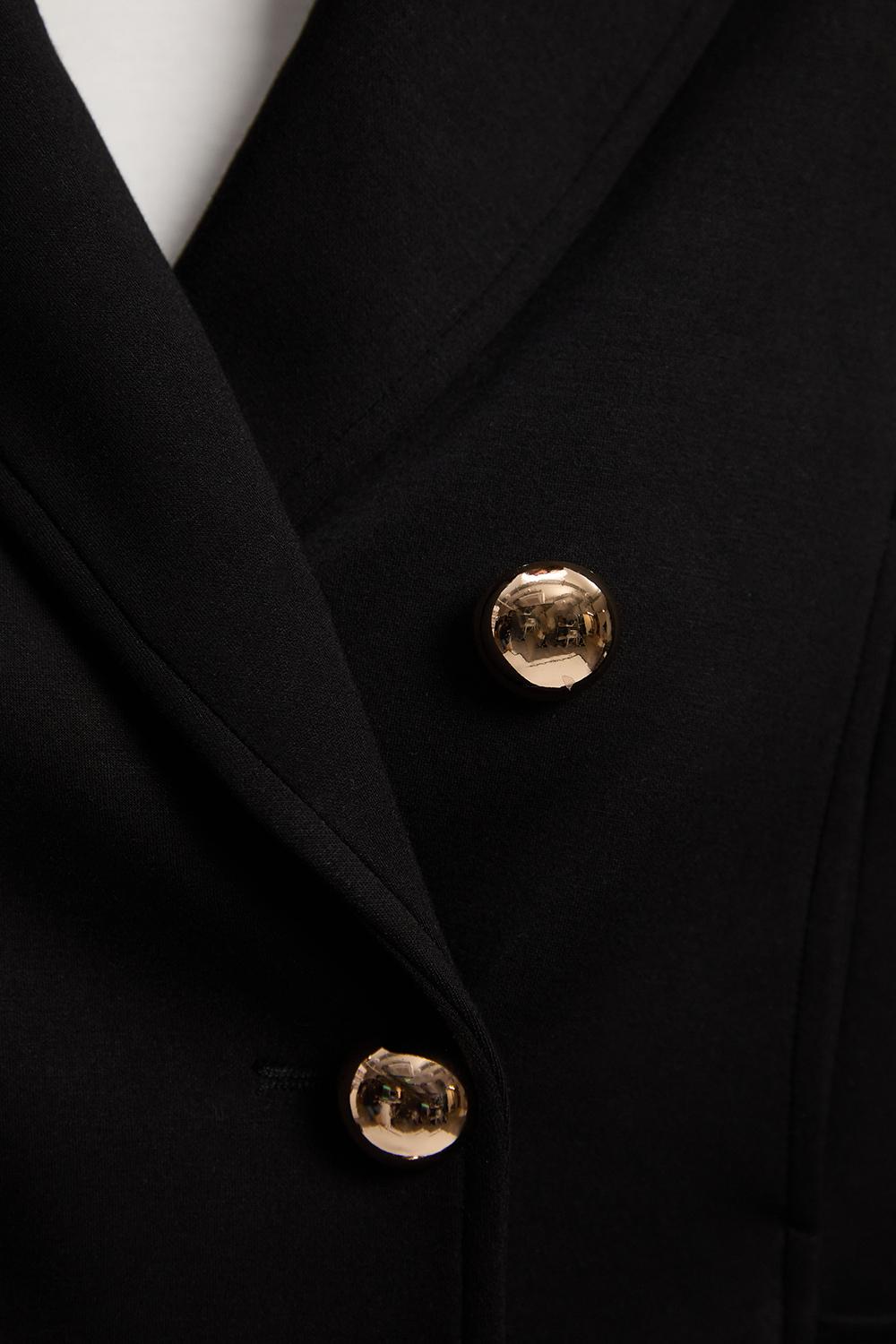 Scuba Military Collar Button Detail Cropped Jacket