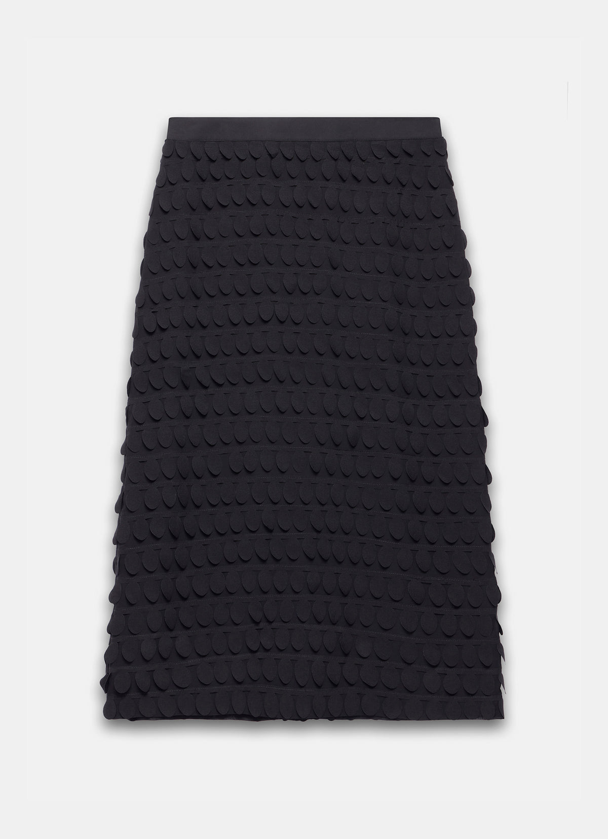 Black Textured Pencil Skirt