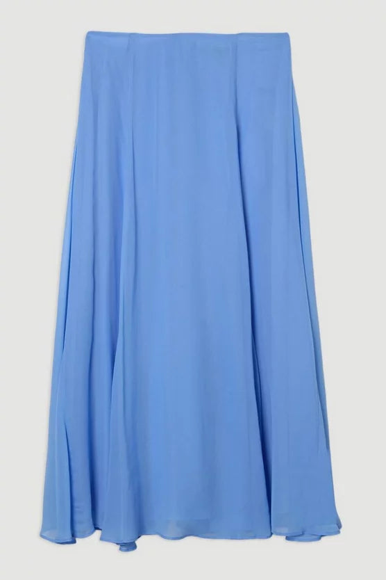 Sheer Viscose Georgette Woven Maxi Skirt