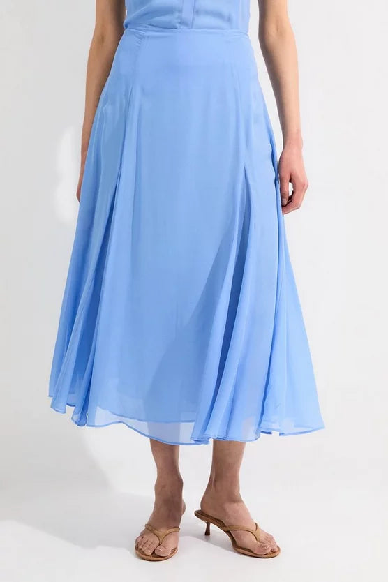 Sheer Viscose Georgette Woven Maxi Skirt
