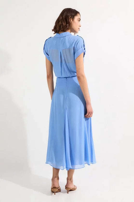 Sheer Viscose Georgette Woven Maxi Skirt