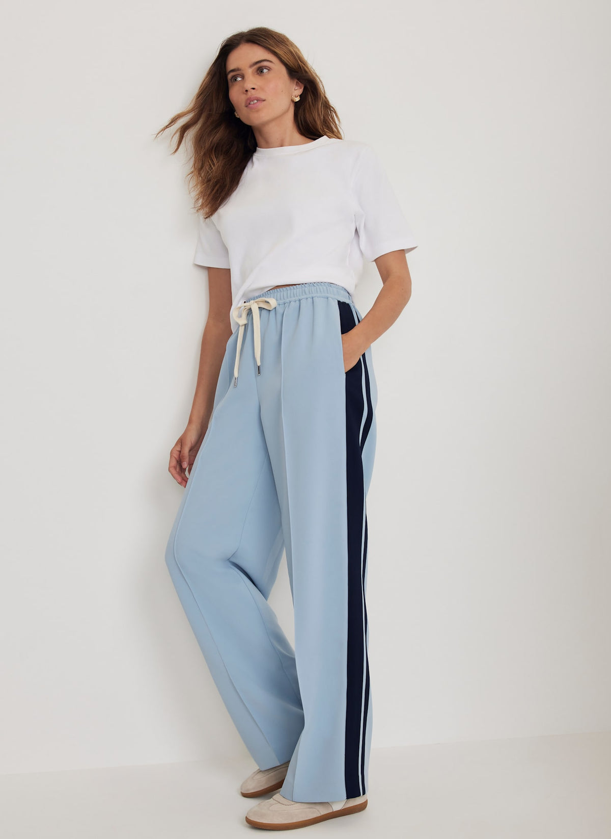 Blue Side Stripe Trousers