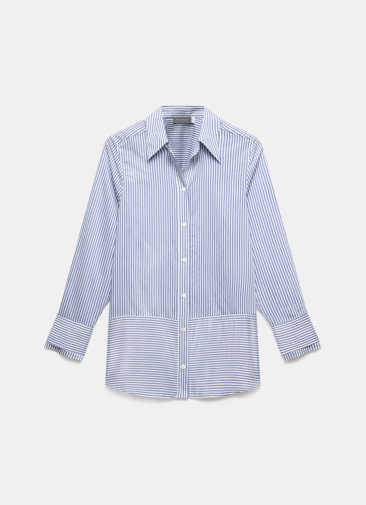 Blue Striped Longline Shirt