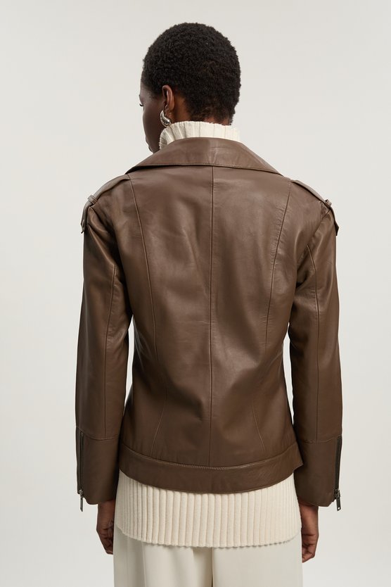 Leather Minimal Biker Jacket