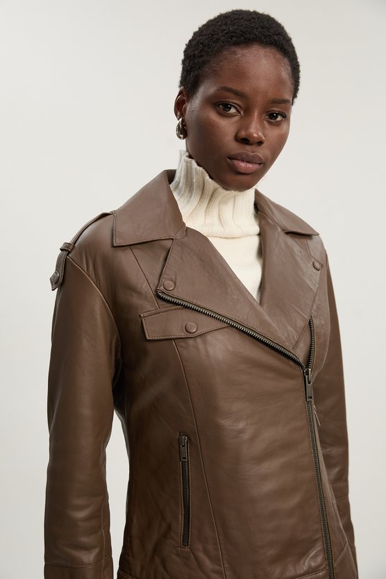 Leather Minimal Biker Jacket