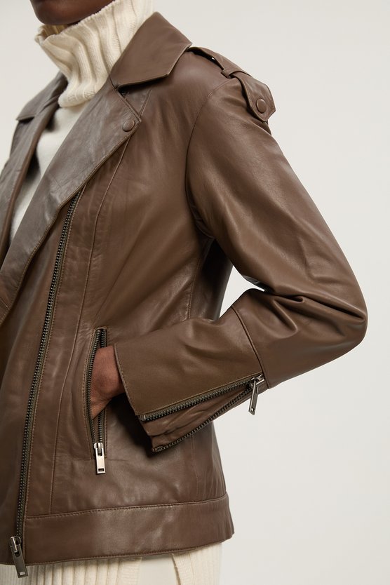 Leather Minimal Biker Jacket