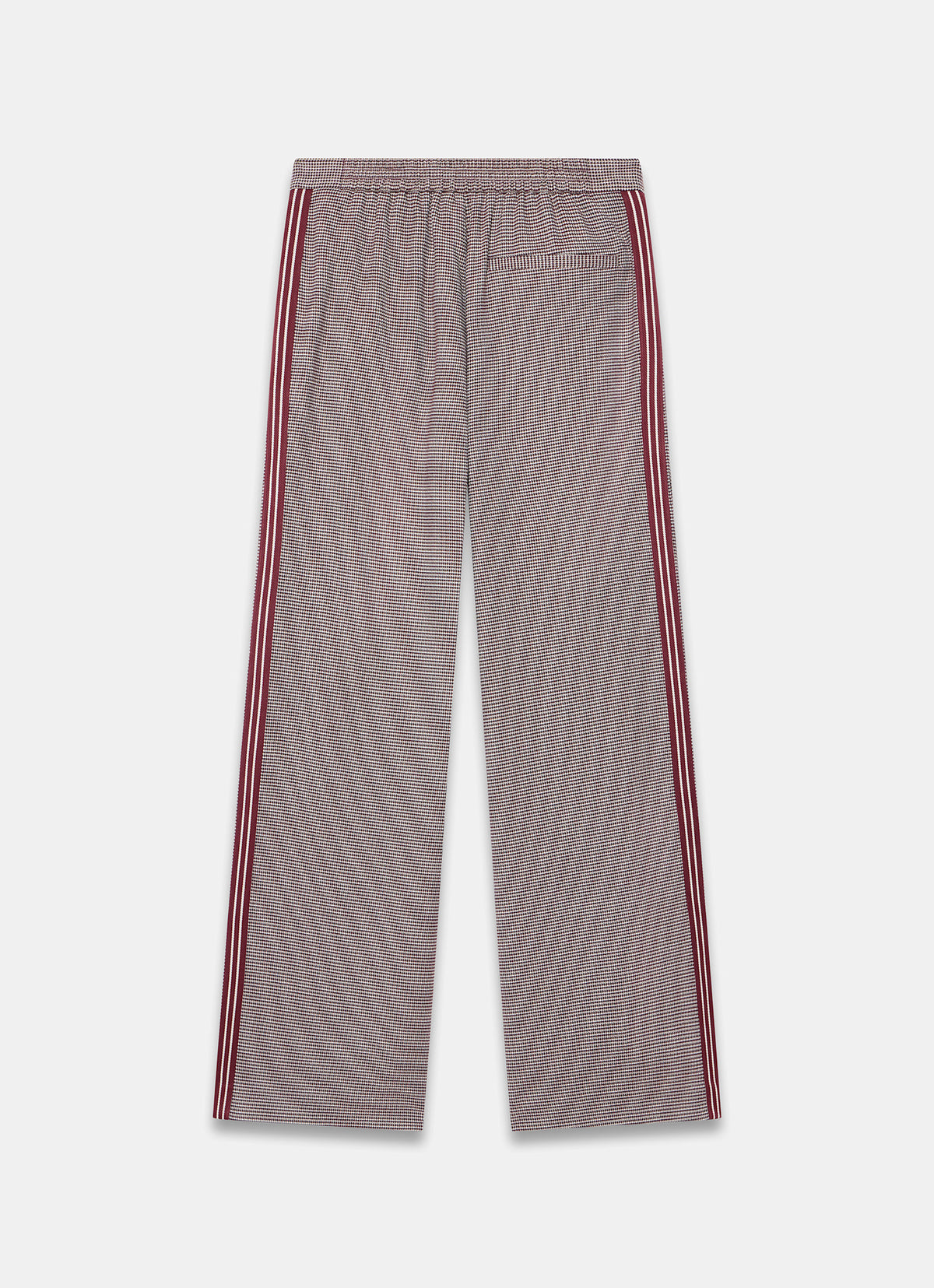 Burgundy Checked Side Stripe Wide Trousers
