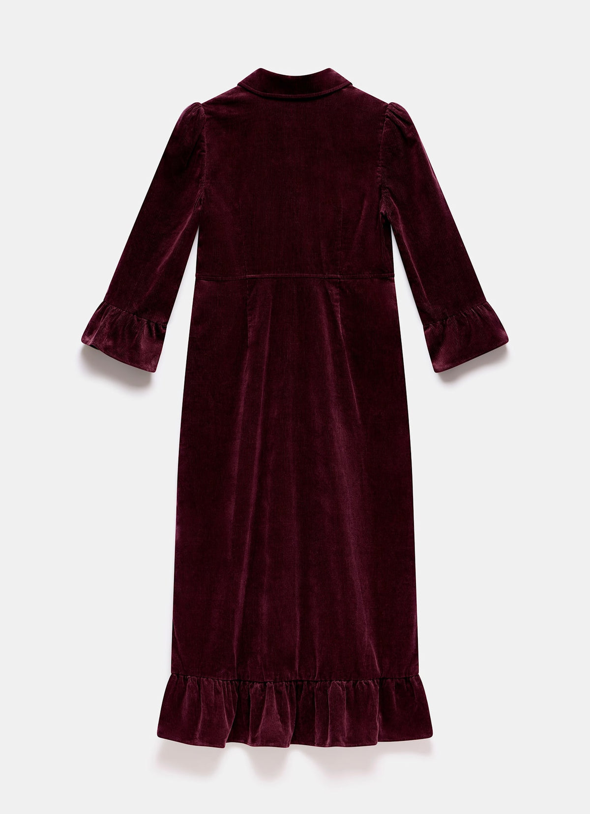 Burgundy Corduroy Midi Dress