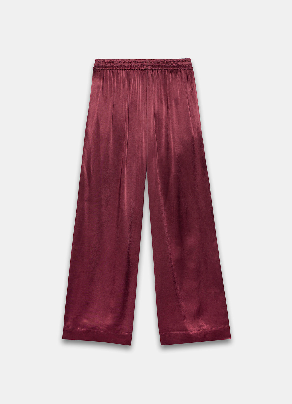 Burgundy Embellished Wide Trousers