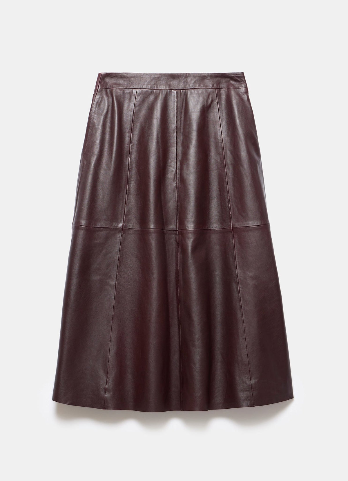 Burgundy Leather Maxi Skirt
