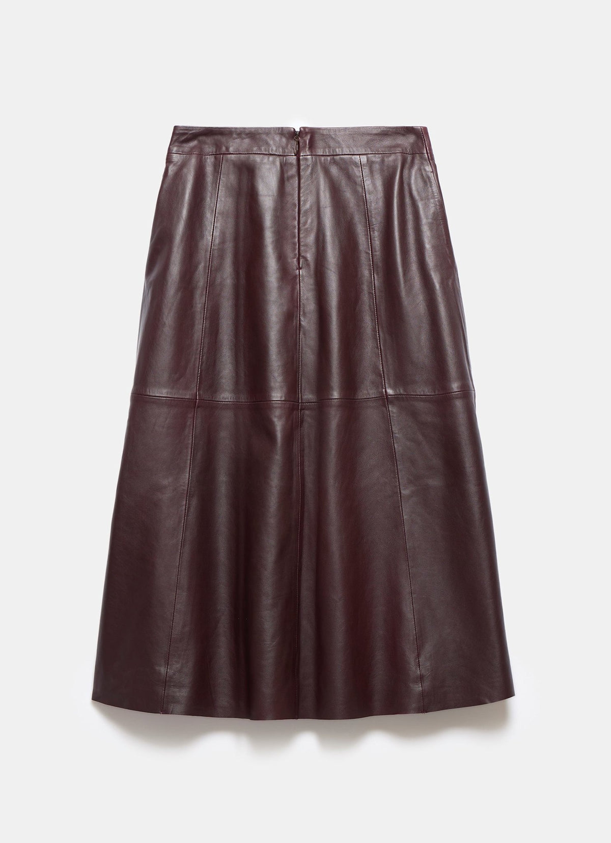 Burgundy Leather Maxi Skirt