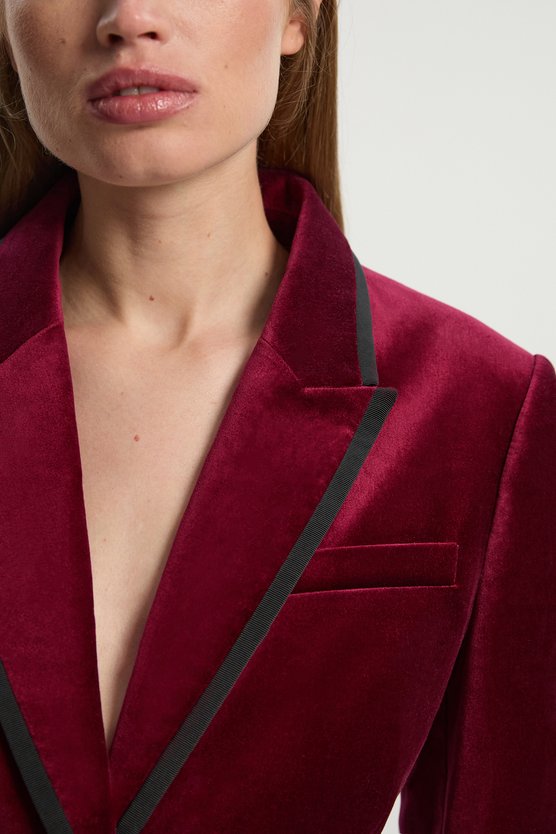 Velvet Groisgrain Tailored Blazer