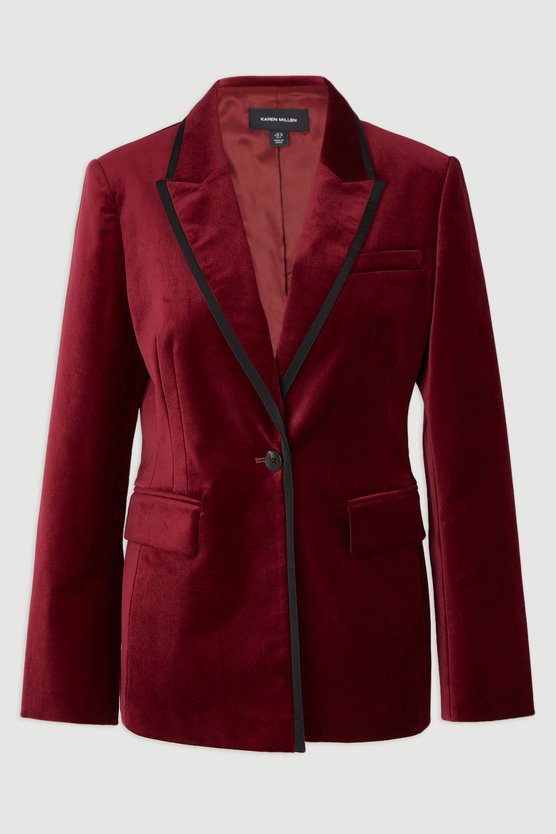 Velvet Groisgrain Tailored Blazer