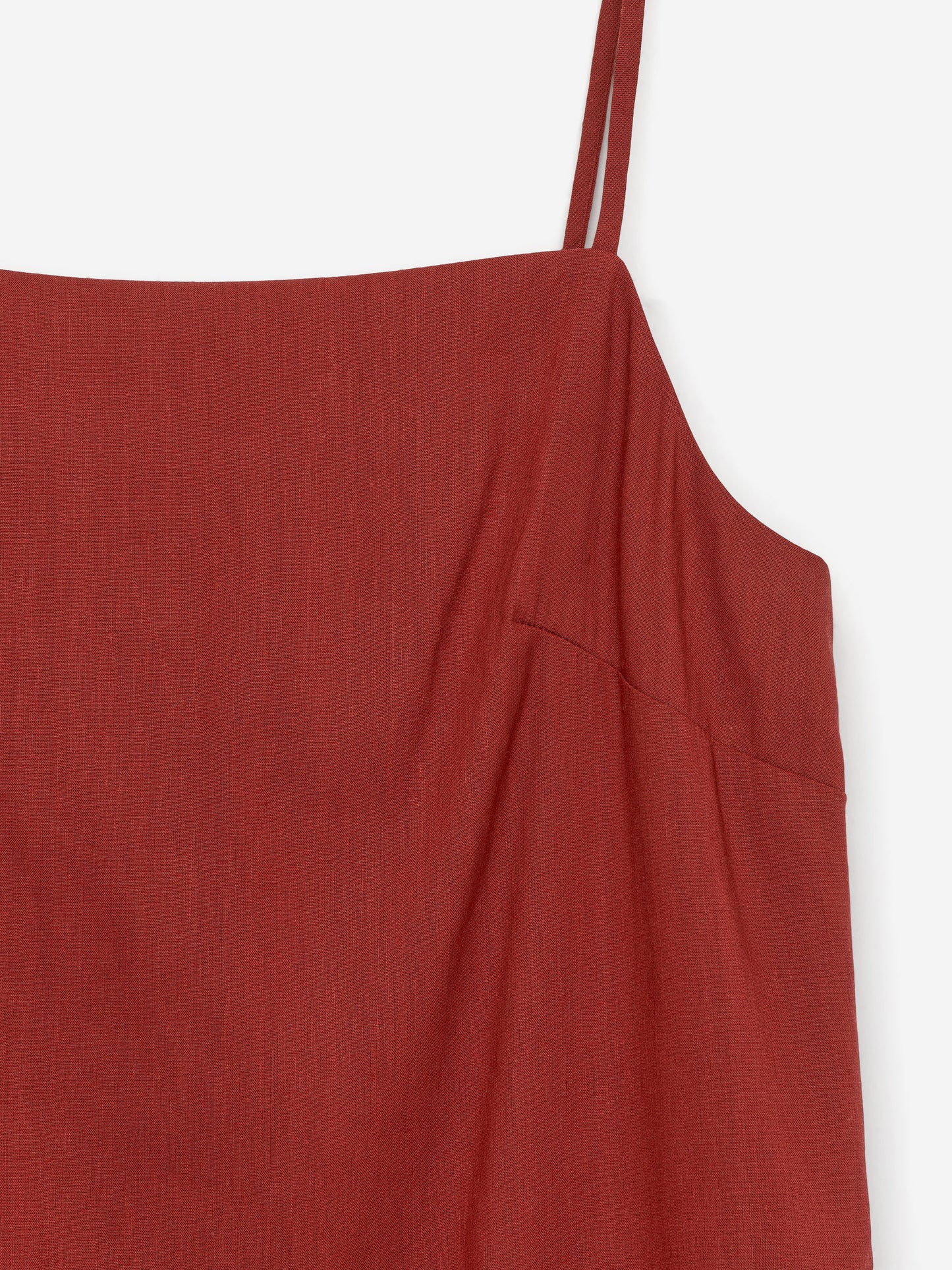 Linen-Blend Strap Dress