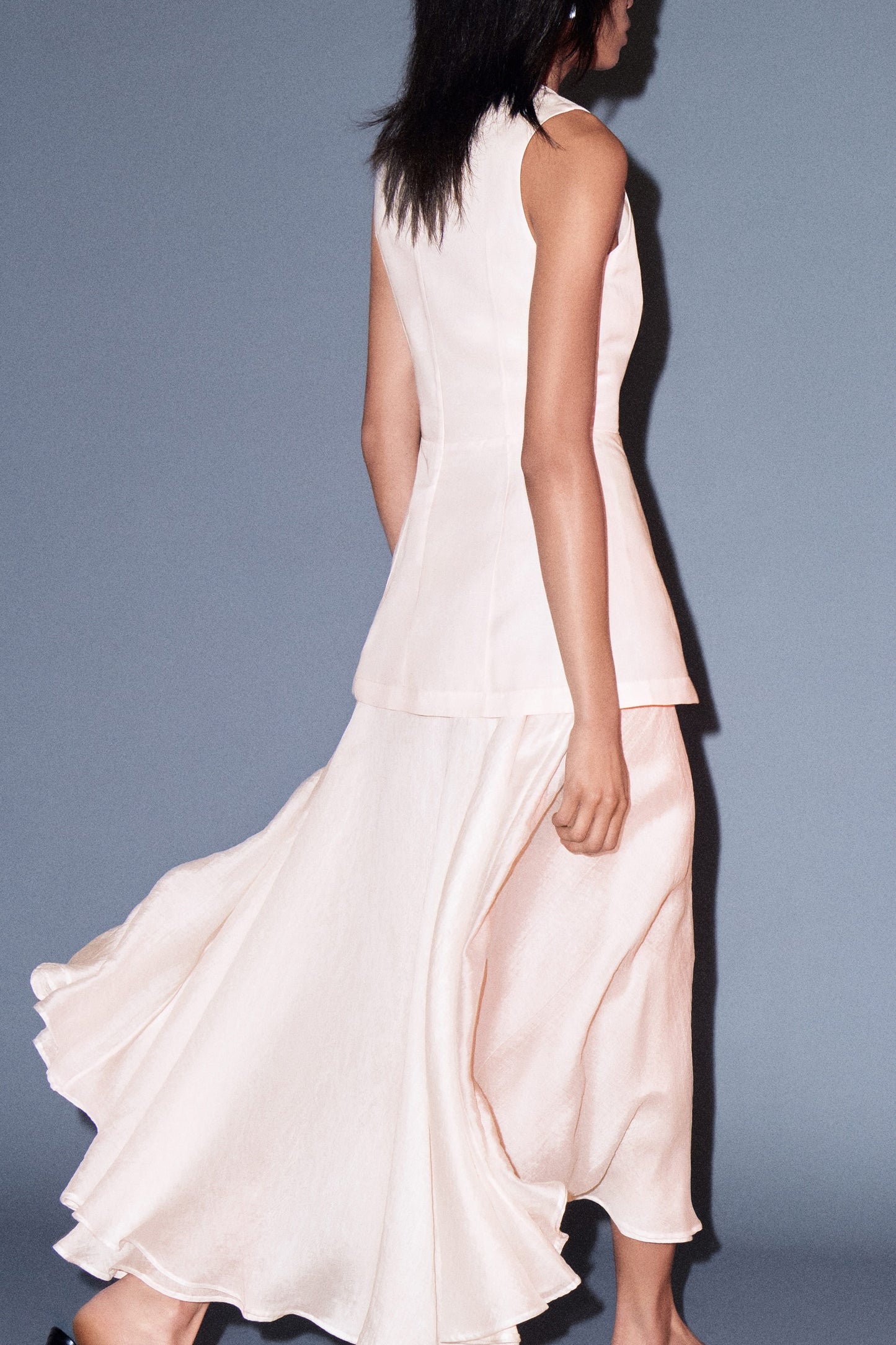 Layered Peplum Midi Dress
