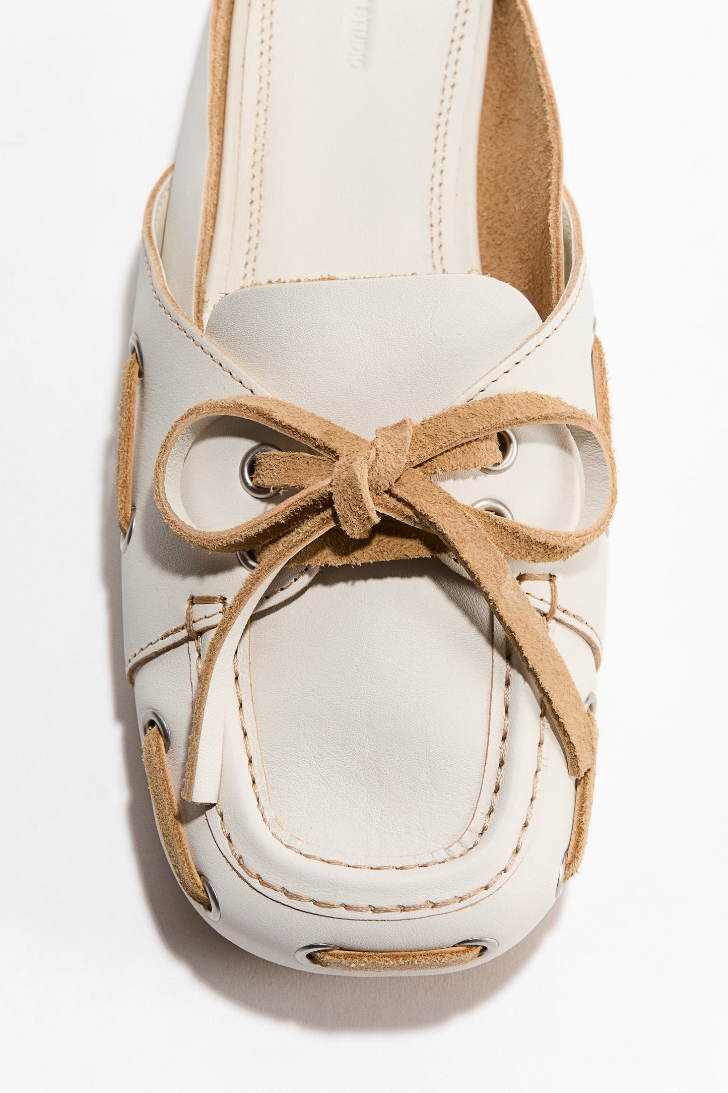Leather loafer mules