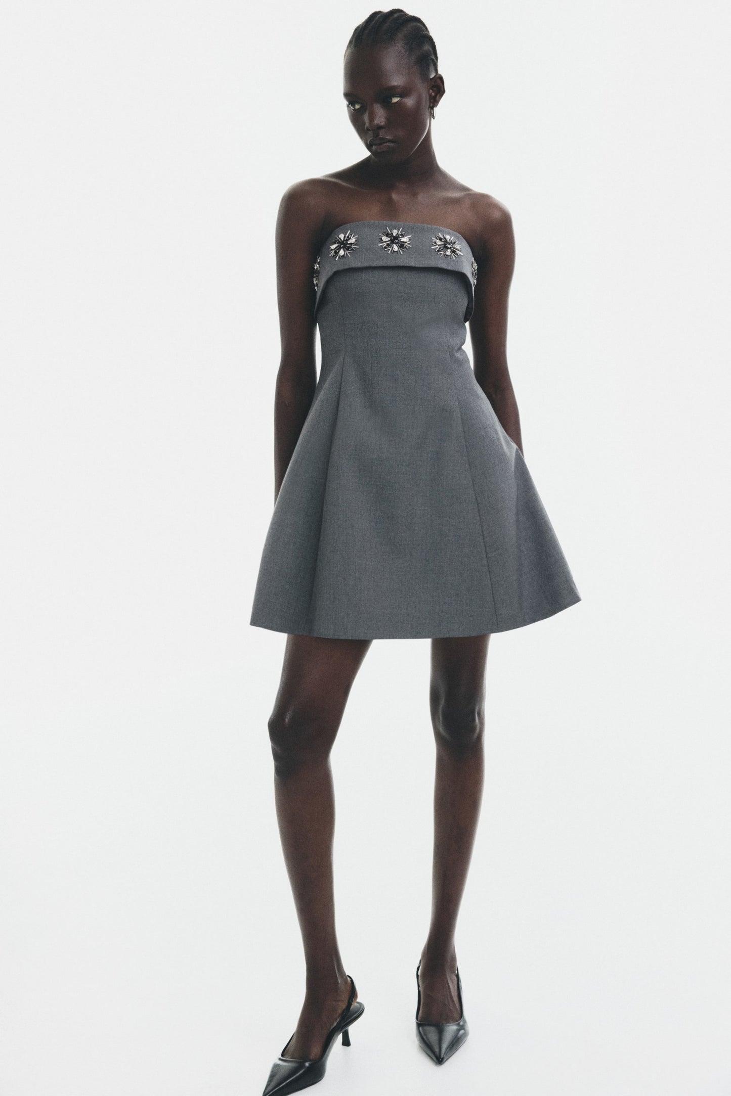 Rhinestone-embellished bandeau dress