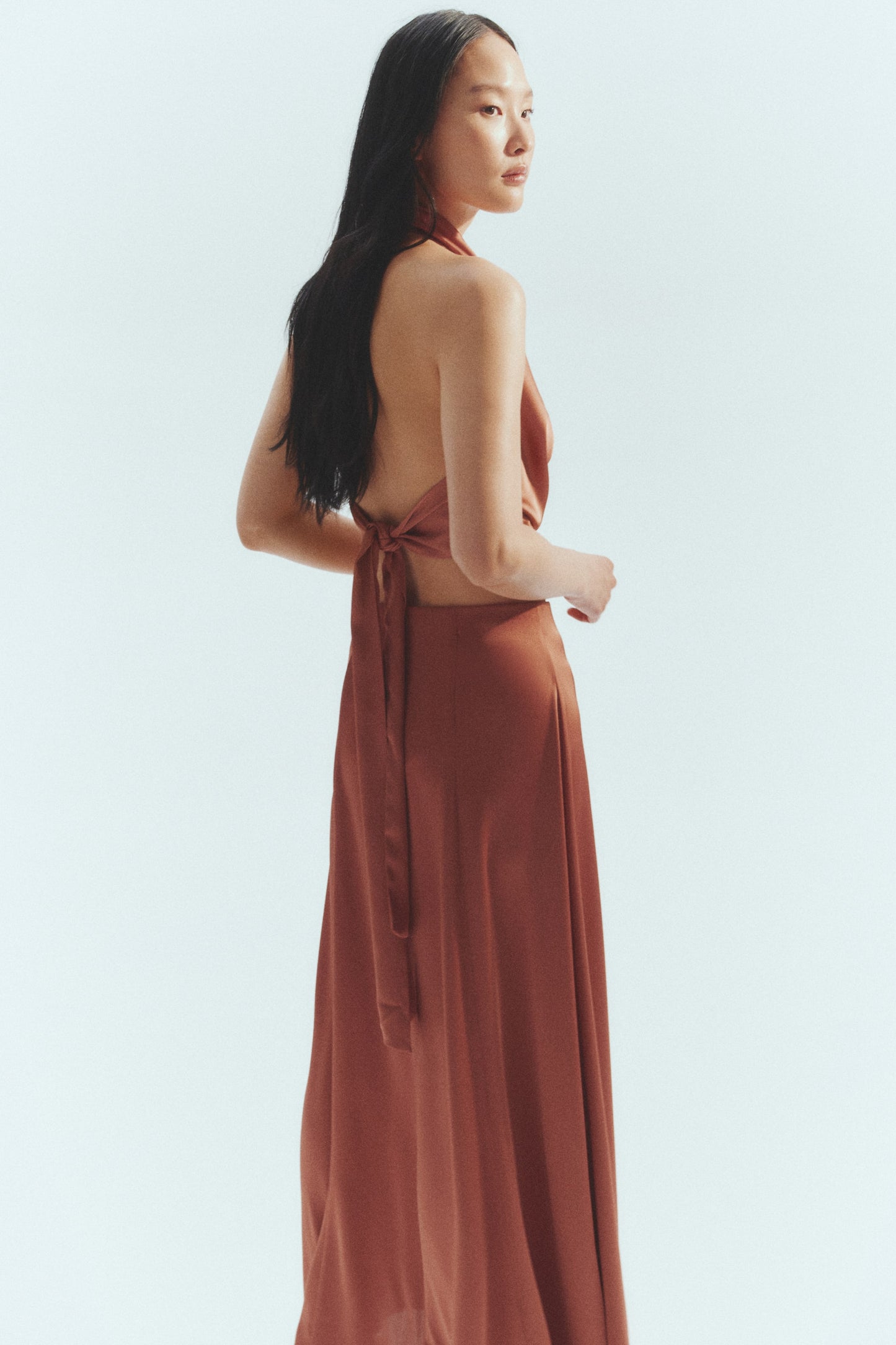 Satin maxi skirt