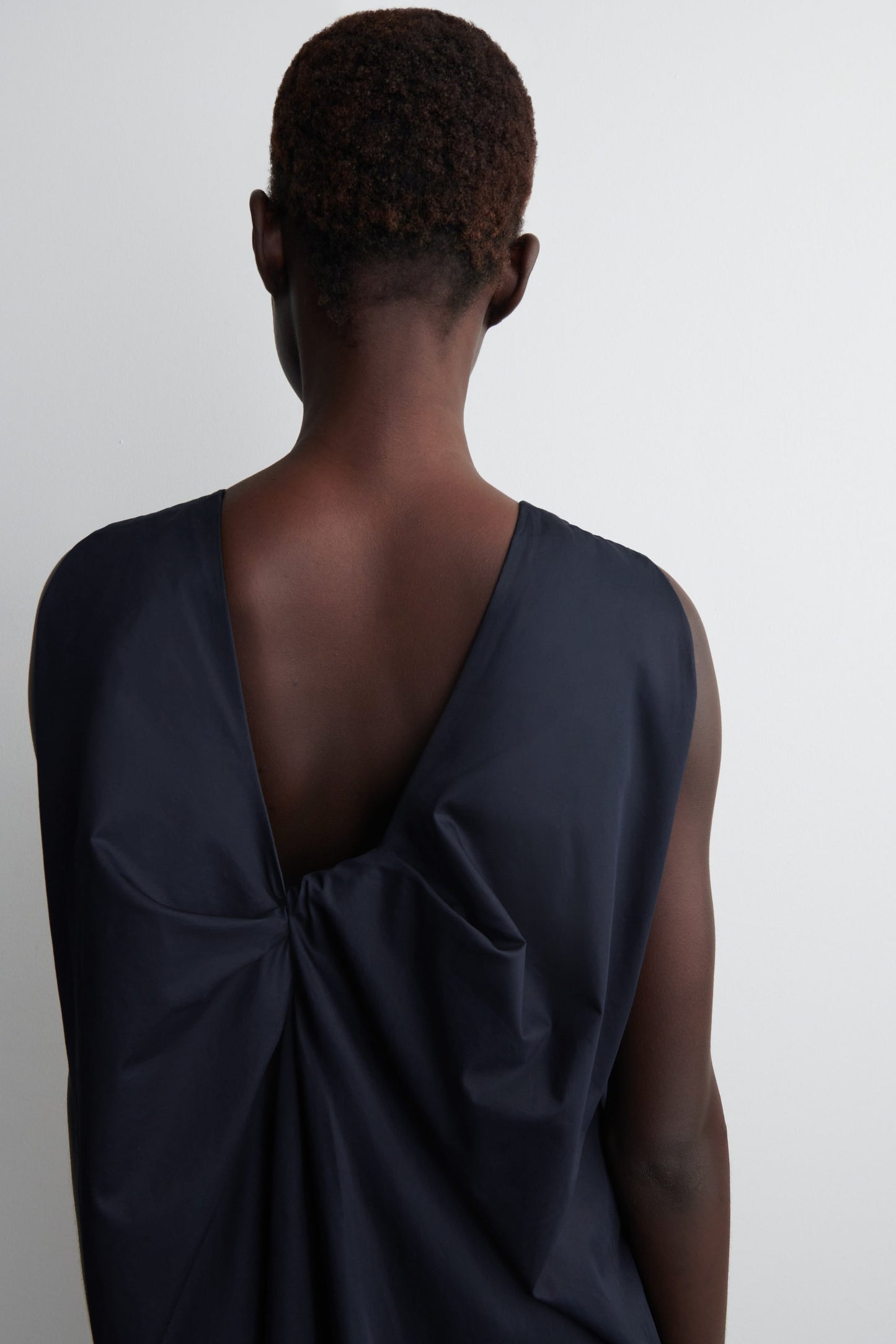 Twist-Back Cotton Midi Dress