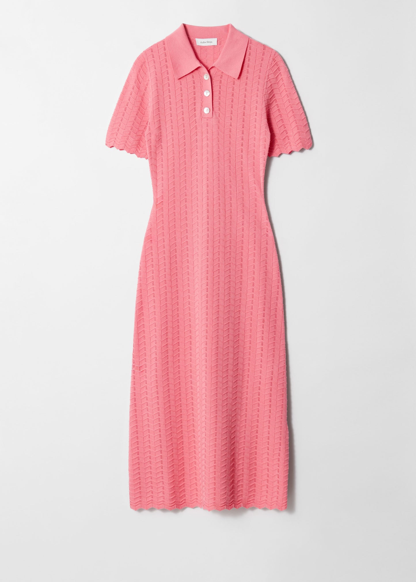 Pointelle-Knit Midi Dress