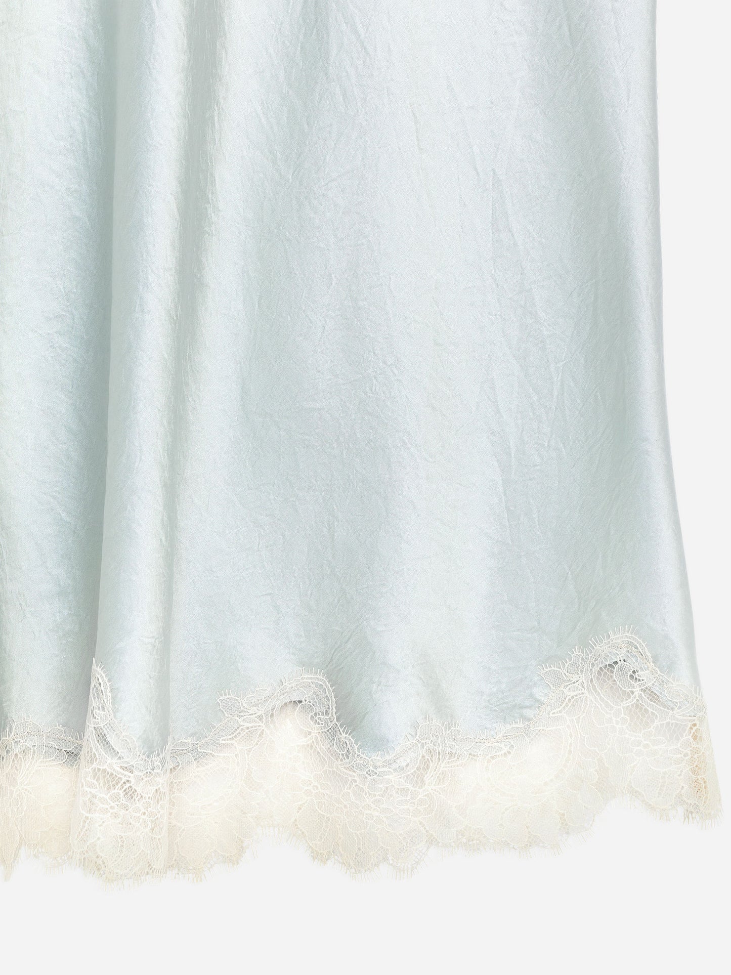Lace-Detail Satin Skirt