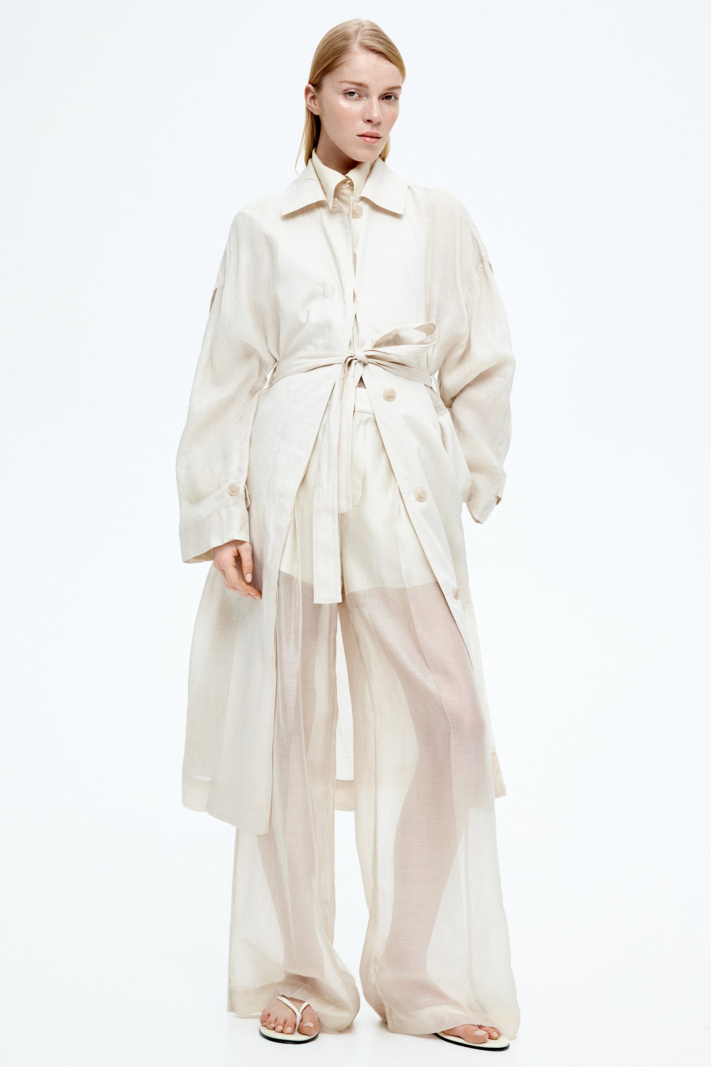 Wide sheer trousers