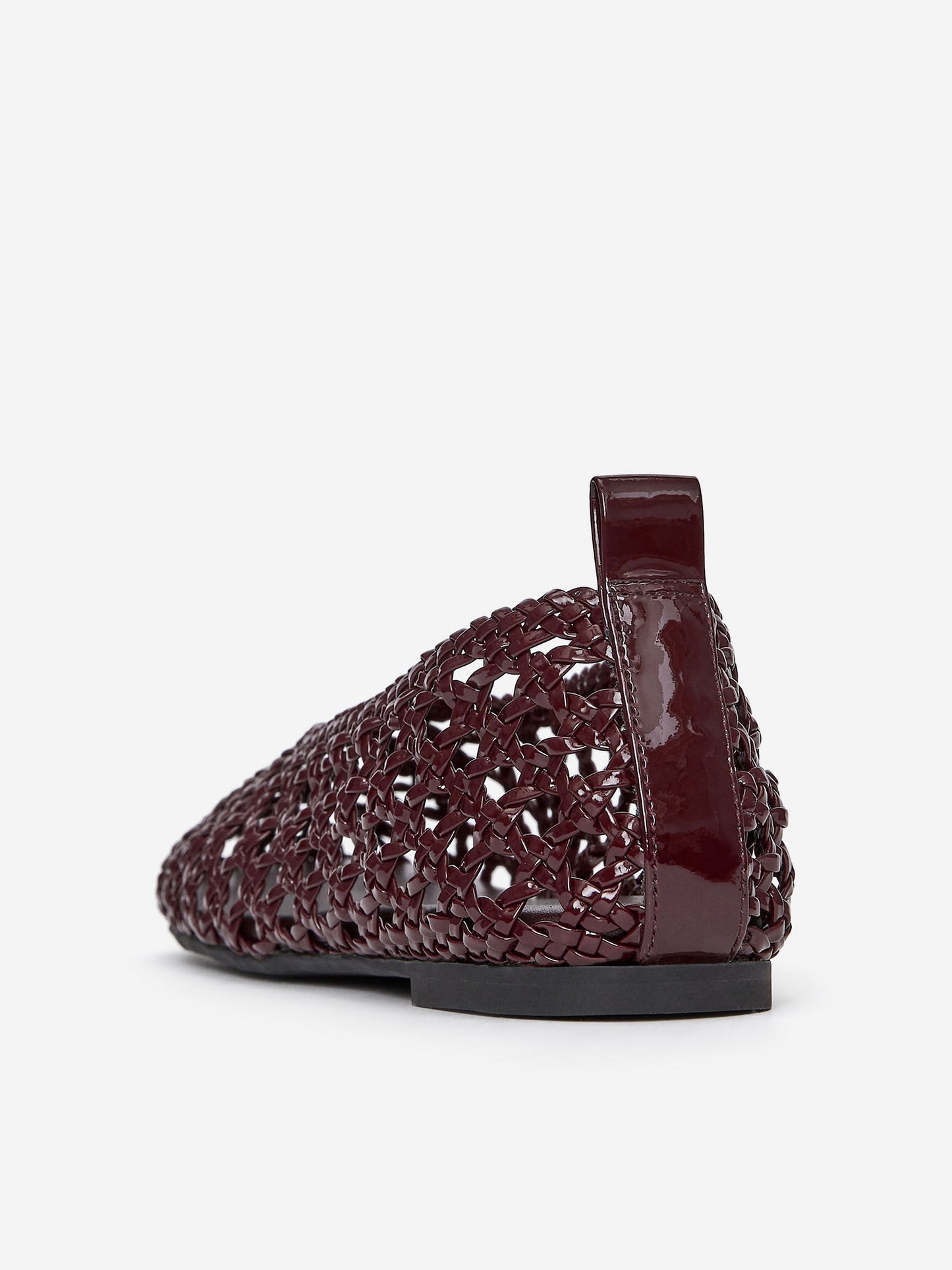 Woven Patent Leather Flats