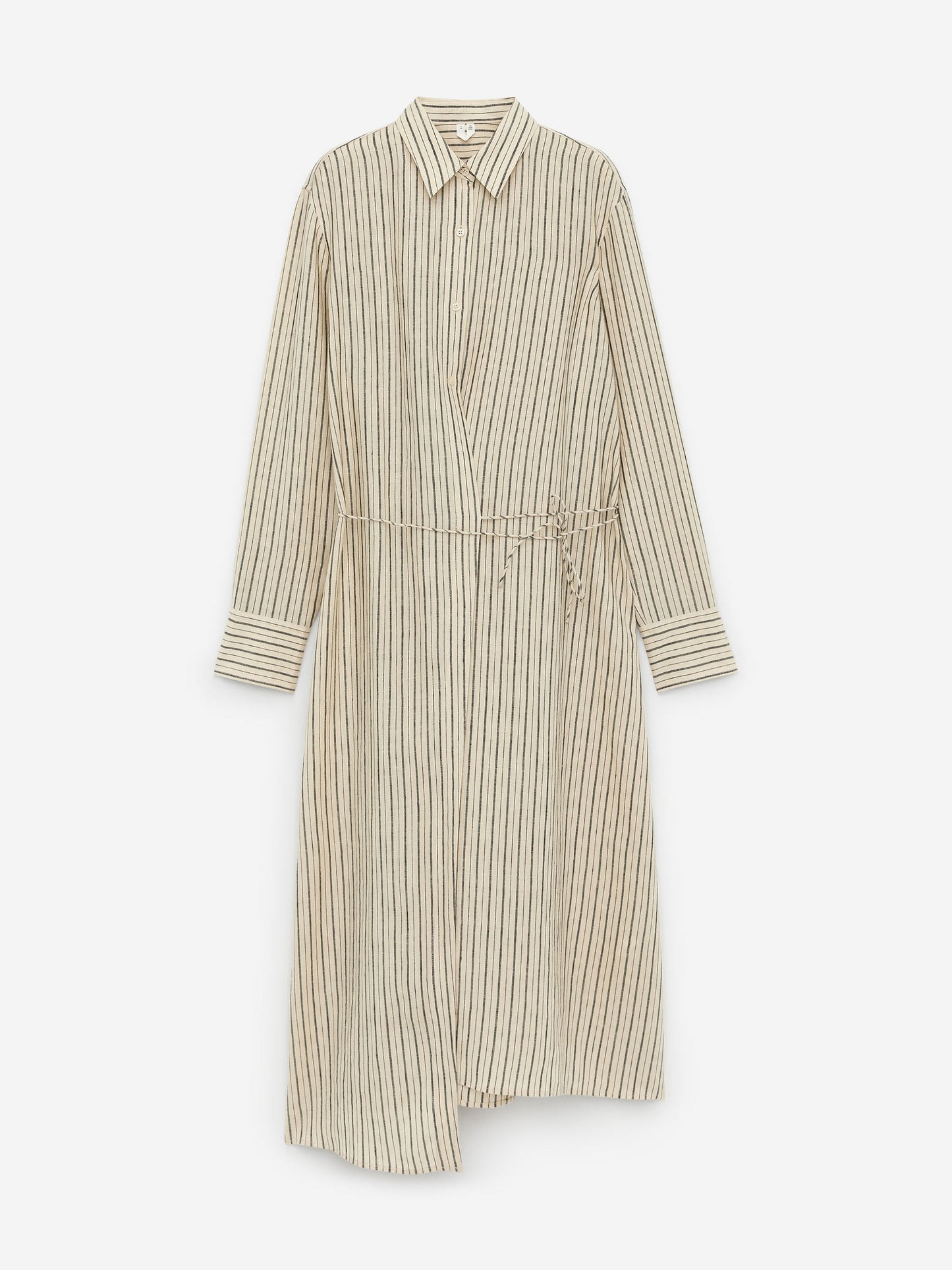 Wrap-Detail Linen Dress