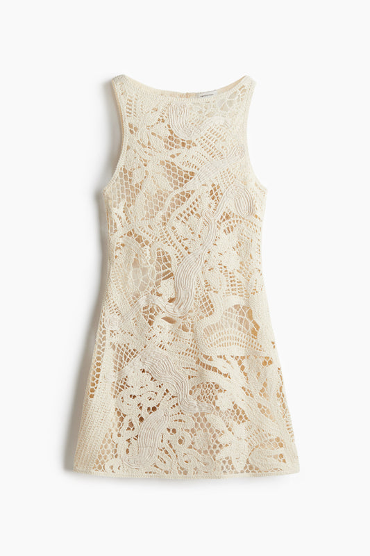 Crochet-look dress