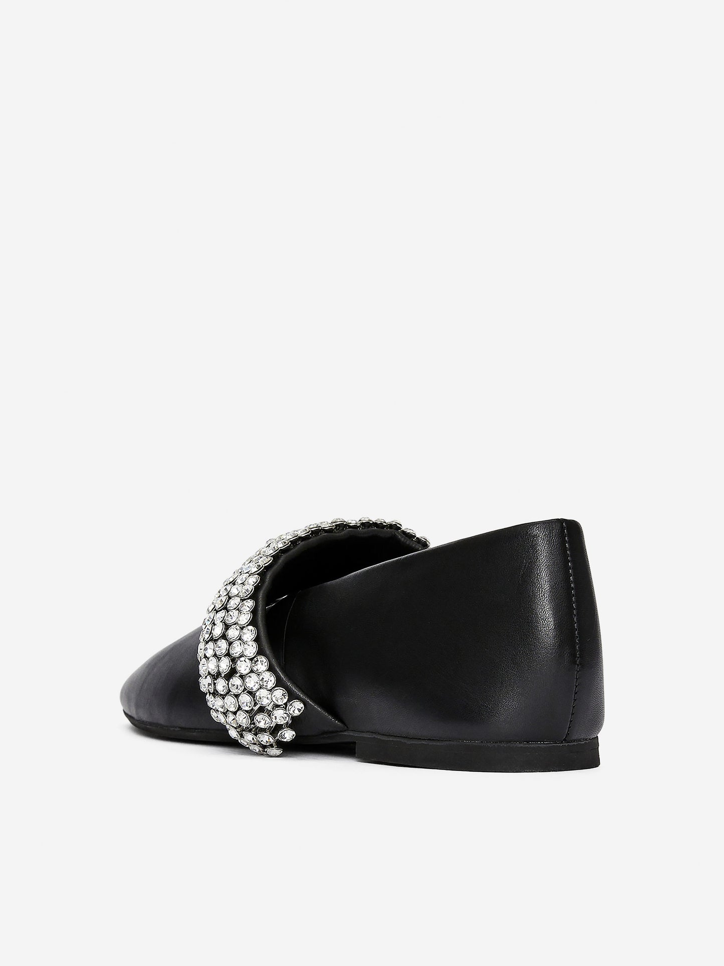 Rhinestone Leather Flats
