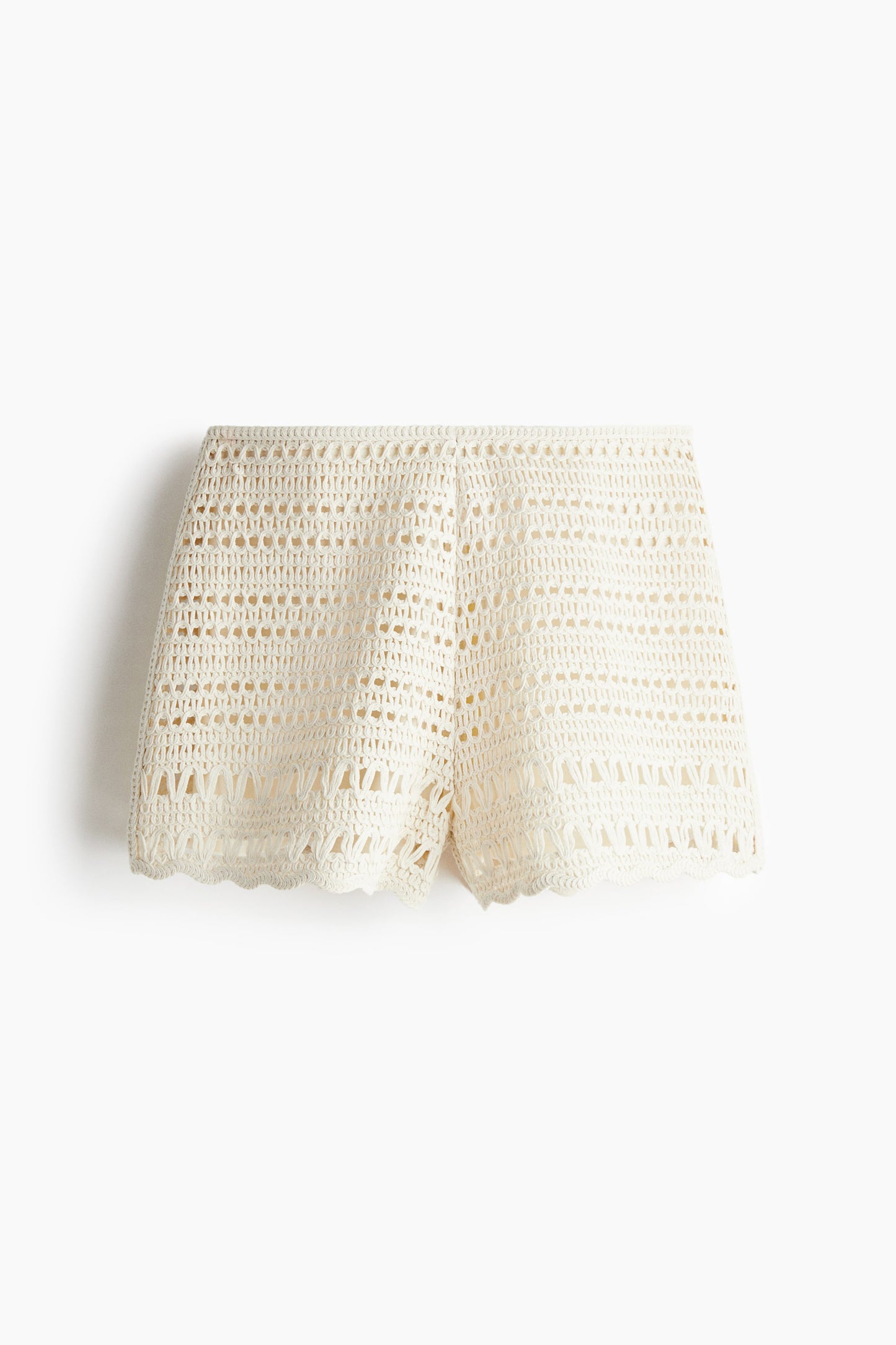 Crochet-look mini shorts