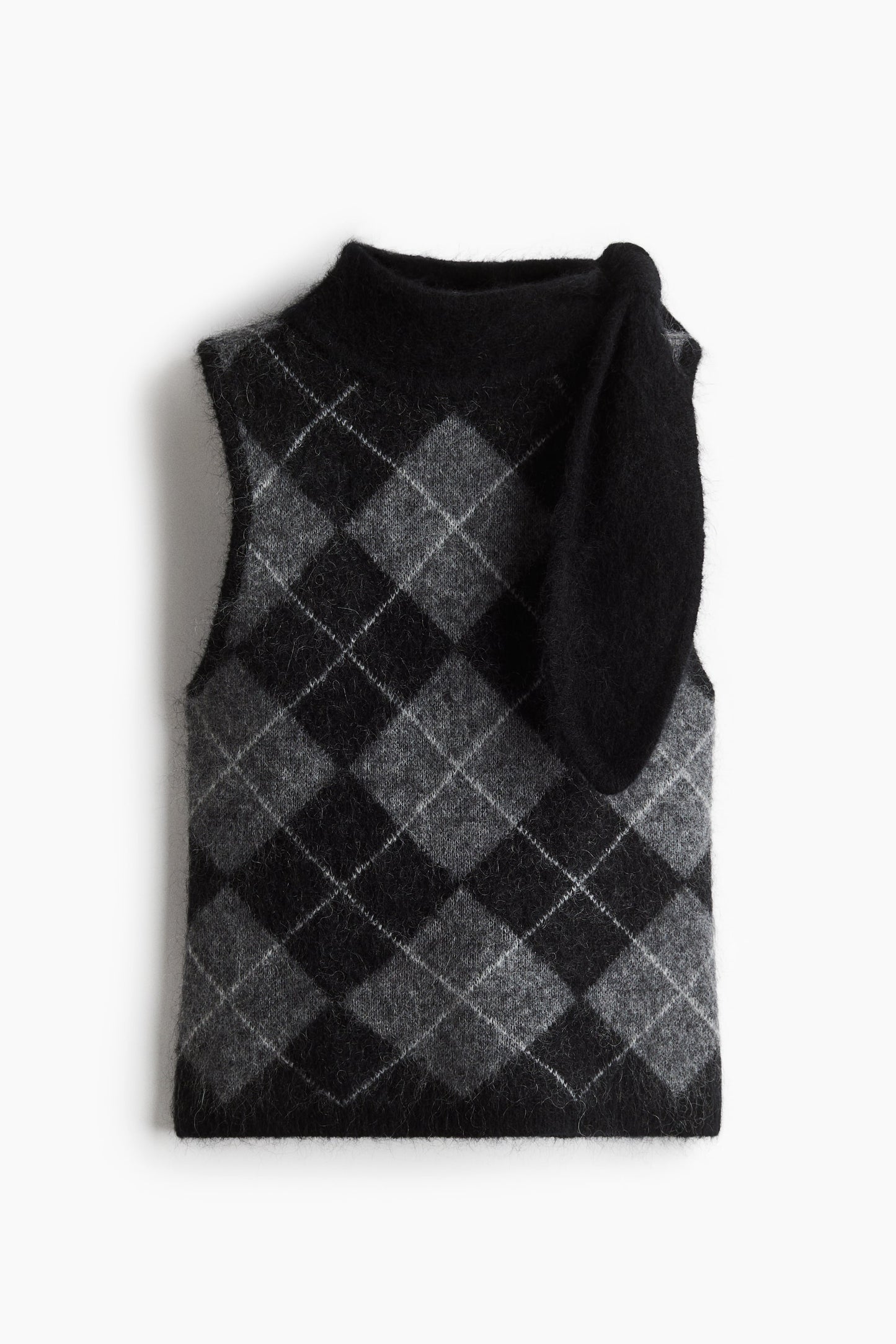 Mohair-blend scarf-collar top