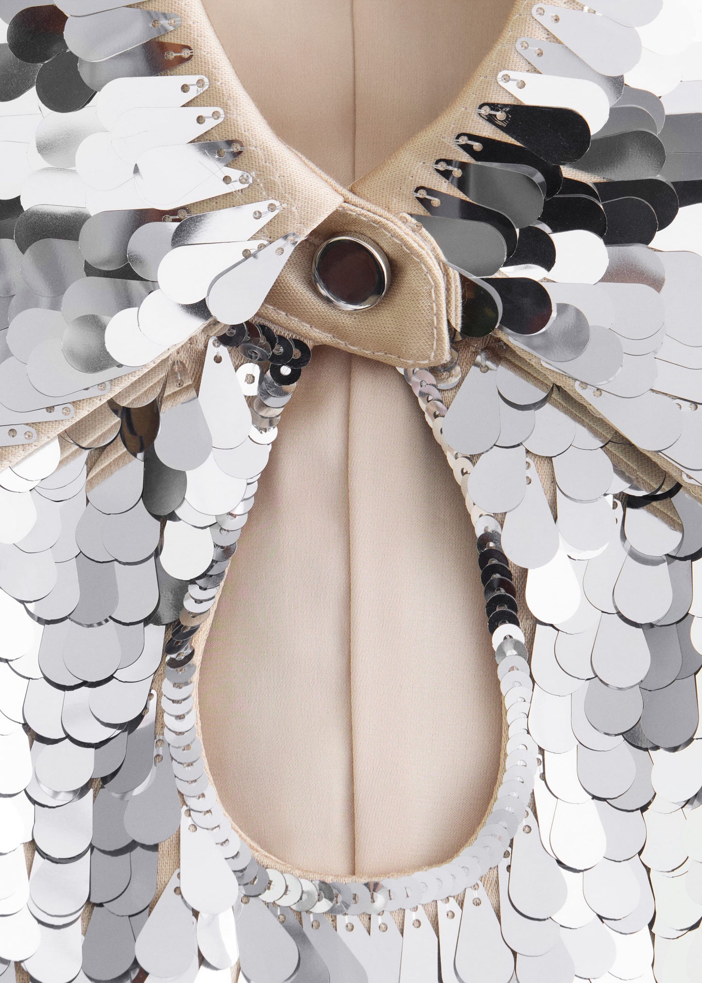 Keyhole-Collar Sequin Mini Dress