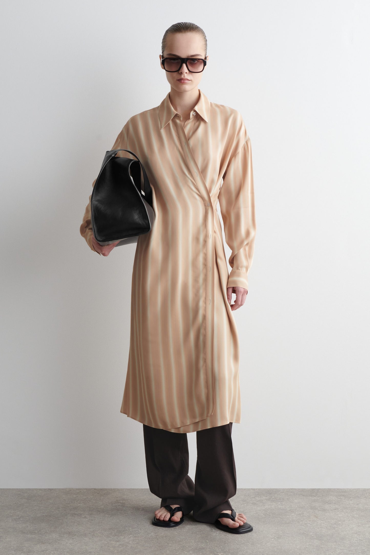 Wrap Midi Shirt Dress